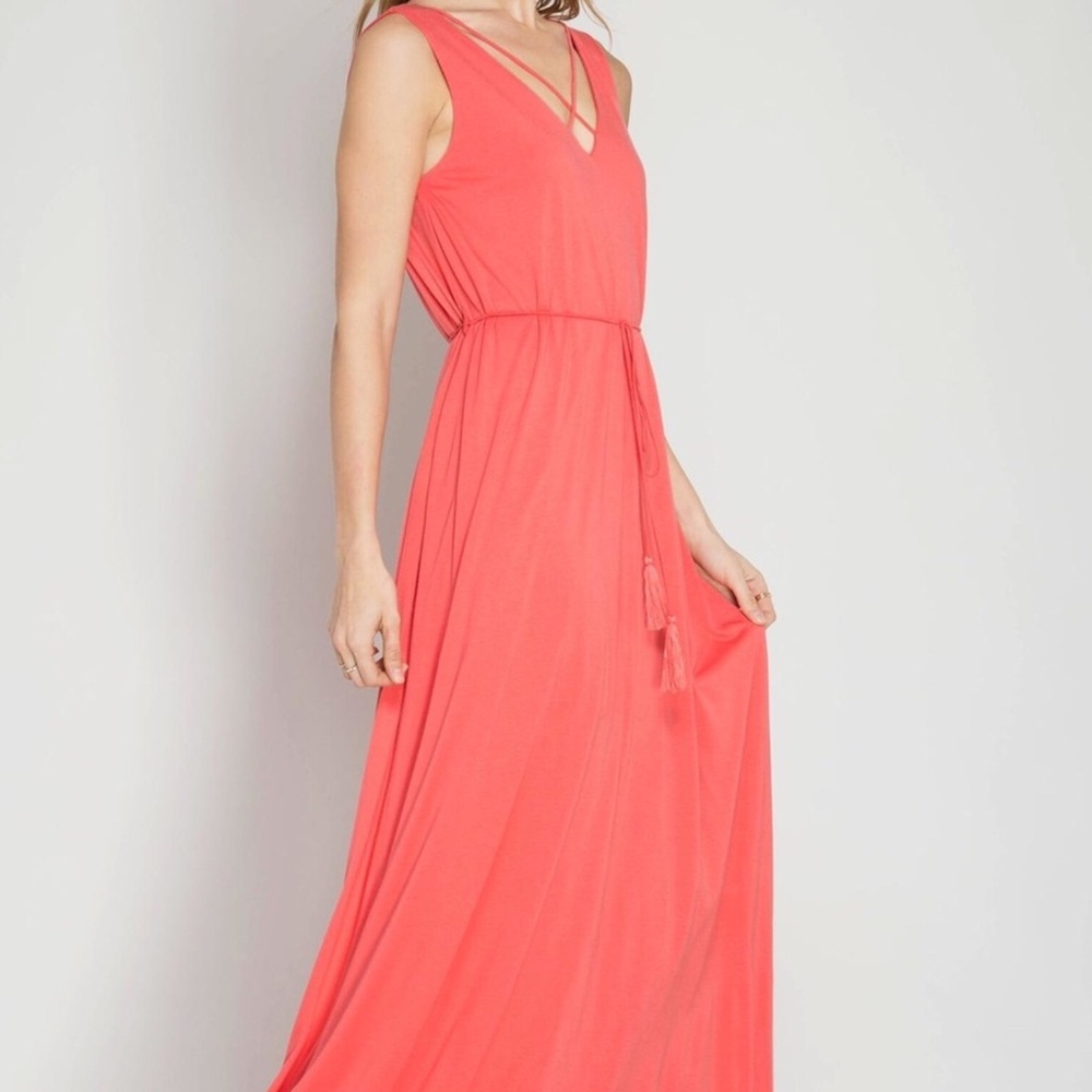 Bright Peachy Coral Maxi